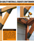 8-Pack 45 Degree Angle Support Bracket For 4x6 Pergolas Gazebos Decks Porches And Cabins Frosted Black Finish Stainless Steel Construction