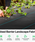 Heavy Duty Pro Grade Weed Barrier Landscape Fabric 5 Oz Dual Layer Ground Cover Mat For Quick Water High Permeability