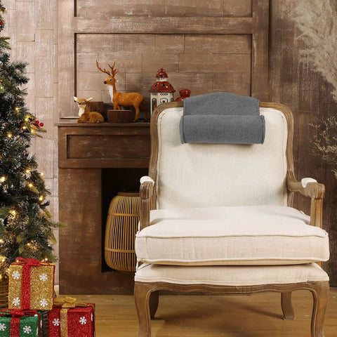 Cozy Recliner Pillow Neck Support Headrest Cushion For Travel And Home Office Relaxation Pain Relief Fleece Pad on armchair