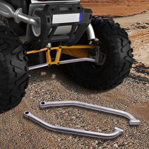 Beefy Heavy Duty Rear Radius Rods Kit For Polaris RZR 1000 XP 2014 2017 With Heim Joint Durable Lower Radius Arms 2 Piece Upgrade For Better Steering Stability Off Road Performance silver steel rear radius rods kit on Polaris RZR rear suspension