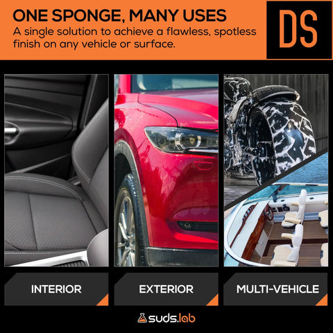 Microfiber Detailing Scrub Pads 2 Pack For Car Interior Cleaning And Detailing Safe On Leather Vinyl Plastic Scratch Free