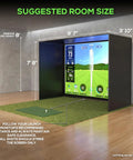 Suggested room size for Complete Golf Practice Backdrop Enclosure Gear With Poles Corner Connectors Side And Top Netting