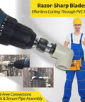 PVC Pipe Threader Kit For Electric Drill With Multiple Die Sizes Internal Thread Maker Tool For One Half Inch And Three Quarter Inch Plastic Pipes Pro Grade Rethreading Tool For Water Pipes Durable Die Set For Clean Precise Threads.