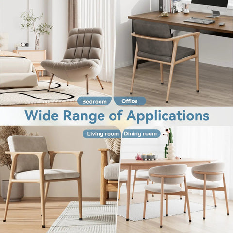 24 Pack Extra Small Silicone Felt Chair Leg Floor Protectors For Hardwood And Tile secure non slip caps in various room setups.