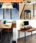 Heavy Duty Folding Adjustable Table Legs 4 Pack Steel Powder Coated RV Camper Support Frame in multi-use settings.