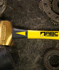 Non-Sparking 16-Inch Brass Hammer With Fiberglass Handle 5-Lb Double-Faced USA Made Non-Marring Mallet on industrial surface