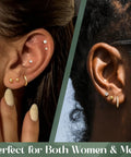 14K Gold Earrings Set For Women And Men, 925 Sterling Silver Posts, Hypoallergenic, Includes Small Ball CZ Studs, Hoop Earrings, Huggie Earrings, And Mini Hoop For Multiple Piercings on ear