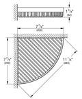 Technical diagram of Selection Cube Corner Basket for Bathroom in Starlight Chrome, showing dimensions and design features.