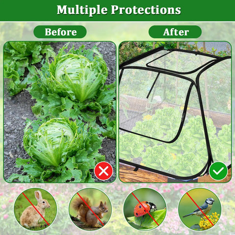 Two Pack Garden Bed Covers For 6x3 Ft Raised Beds With Zippered Openings On Sides And Top Insulated Greenhouse Style Plant Protectors For Seedlings Vegetables And Fruits Winter Frost Protection For Garden Rows