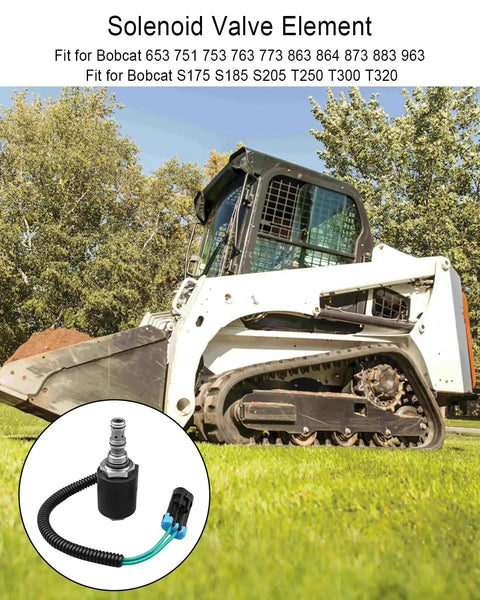Solenoid Valve Coil And Hydraulic Spool Valve Stem Element for Skid Steer Loaders and Compact Track Loaders in garden setting.