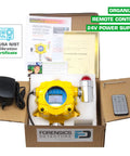 Chlorine Detector Industrial Wall Mount With Continuous Monitoring, Explosion Proof, 0-20ppm Cl2, USA NIST Calibration, Remote Control Up To 8 Meters, 4-20mA Analog Output, Dual Relay Alarms, Sound And Light Alerts, boxed kit with remote and adapter