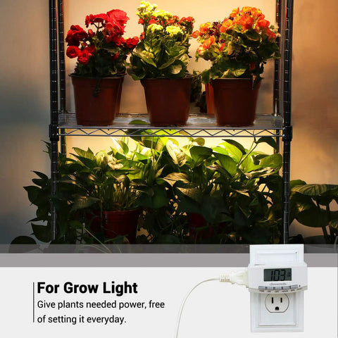 Two Pack 24 Hour Timer Outlet for Indoor Lights and Appliances, 125V 15A 1000W, Polarized Left Outlet Always On, Right Side Timer Control, Daily Repeat Programming, UL Listed, Great for Lamps, Heaters, Fans, Aquariums