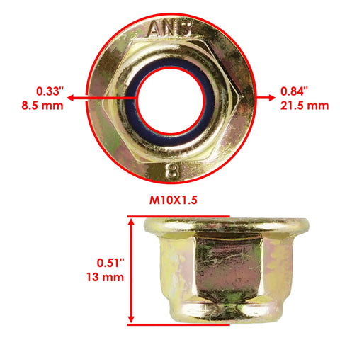 Front A Arm Bushing Ball Joint Kit For Polaris Sportsman XP 550 Touring 2009 And Sportsman XP 850 EFI EPS 2009 With Pivot Shaft 5135270 Bushing 5436798 Bolts 7518466 Nuts 7547313 And Ball Joints 7082507 7081991 7061220, M10x1.5 nut