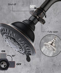 Go-To Shower Flow Control Valve With Brass Body And Lever Handle Water Regulator and Flow Saver Oil-Rubbed Bronze Finish