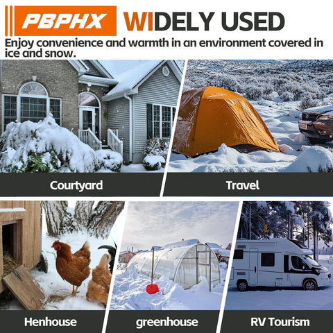 RV heated water hose, 50 ft, blue, 1/2 in inner diameter, thermostat, BPA-free, self-regulating to -40°F.