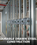 Beefed Up Four Inch Galvanized Steel Electrical Junction Box Pack Of Ten With Eight Side Three Quarter Inch Knockouts installed