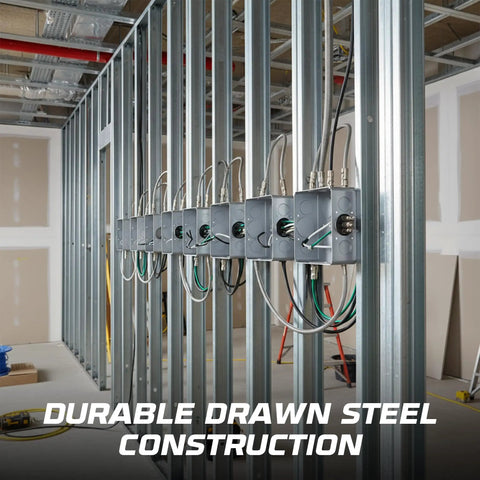 Beefed Up Four Inch Galvanized Steel Electrical Junction Box Pack Of Ten With Eight Side Three Quarter Inch Knockouts installed