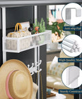 Over The Door Organizer With Mesh Basket And 16 Coat Hooks Space Saver Door Hanger For Bedroom Bathroom Kitchen And Office