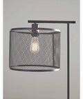 Modern Industrial Metal Floor Lamp With Bronze Finish, 61 Inch Tall, Metal Mesh Drum Shade, Sleek Contemporary Lighting