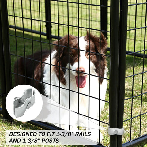 18 Piece Chain Link Fence Clamps Set For Dog Kennels 1 3 8 Inch Galvanized Steel Easy Install For Pipe And Panel Frames Rust And Corrosion Resistant Construction