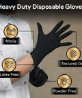 Black nitrile disposable glove; powder-free, latex-free, 50-count pack