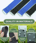 Close-up of Easy Gripping Lawn Aerator Shoes With Dual Straps No Installation Required, showing reinforced straps and materials.