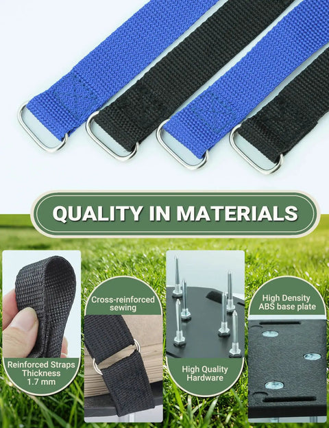 Close-up of Easy Gripping Lawn Aerator Shoes With Dual Straps No Installation Required, showing reinforced straps and materials.