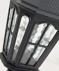 Outdoor Post Light With 3 Inch Pier Mount Base, 17 Inch High Exterior Fixture, Waterproof IP65 Die Cast Aluminum With Ripple Glass
