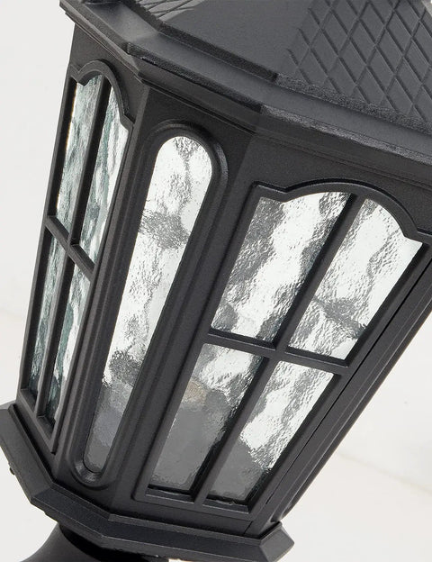 Outdoor Post Light With 3 Inch Pier Mount Base, 17 Inch High Exterior Fixture, Waterproof IP65 Die Cast Aluminum With Ripple Glass