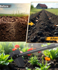 Before and after garden bed soil with Triangle Garden Hoe With A 60 Inch Long Handle For Weeding Digging And Loosening Soil Heavy Duty Metal Garden Tool For Transplanting Trenches Beds Edging And Bed Maintenance Rust Resistant Welded Construction