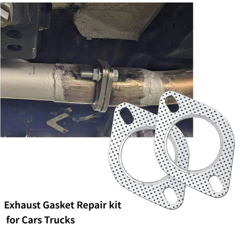 Exhaust flange gasket set, 2.25 in (58 mm), graphite with fire ring, 2 pcs for muffler/manifold
