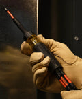 Hands holding All-In-One 13-In-1 Ratcheting Screwdriver Set For Pros And DIYers with impact-ready bits in close-up view