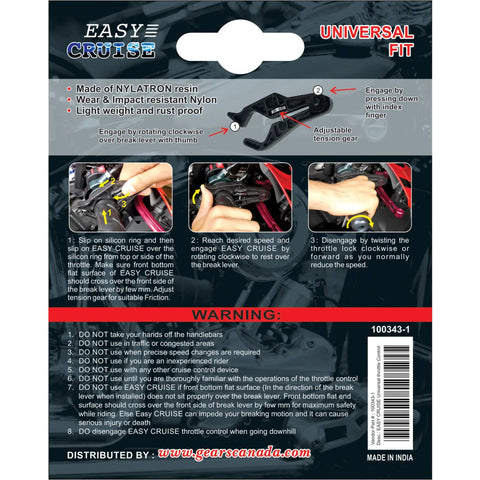 Packaging of Easy Cruise Motorcycle Throttle Lock Set It And Forget It Cruise Control For Old Sport Bikes And Cruisers