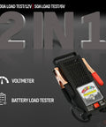 3 In 1 Battery Load Tester For 6V And 12V Cars And Diesels, Analyzes Battery Health, Tests Charging System And Starter, Handles Up To 1000 Cranking Amps With 50 Amp 6V And 100 Amp 12V Load, Model BT100. 100A/50A voltmeter tester