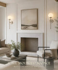 KoKo&Yukina 2 Pack Nickel Mid Century Wall Sconce Bedroom Bulb Included, spherical globe design mounted in living room.