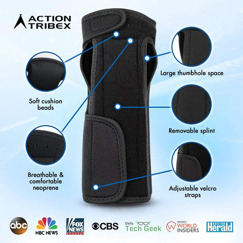 Unisex Adjustable Wrist Brace For Carpal Tunnel Relief With Day And Night Support, Universal Fit, neoprene material, Velcro straps