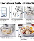 Ice Cream Maker Attachment Set For Tilt Head Stand Mixers, 2 Piece Paddle And Drive Assembly, replacement guide with frozen bowl and ice cream