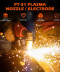 PT31 Plasma Cutter Consumables Kit Pro Grade Nozzles Electrodes And Tips For CUT 40 CUT 50 CT 312 Plasma Cutters in use