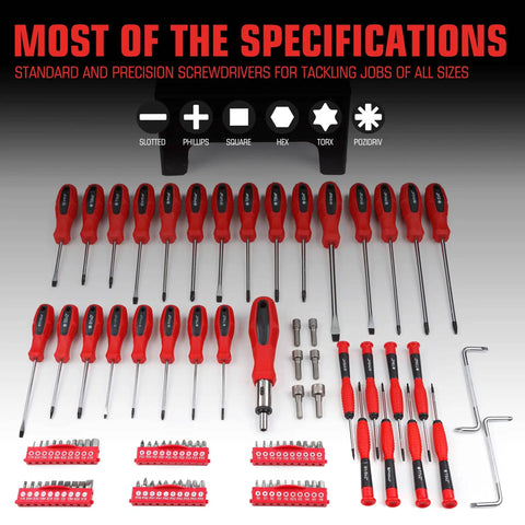 Magnetic Screwdriver Set With Rack And Accessories For DIY Projects Includes 23 Standard Screwdrivers, 8 Precision Drivers