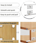 Installation diagram of Two Sets Sliding Cabinet Door Hardware For Wardrobe Smooth Silent Nylon Pulley Rollers with mounting instructions.