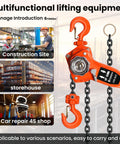 Beefy Heavy Duty 6 Ton Lever Chain Hoist Come Along With 10 Ft Lift, 13200 Lb Capacity in use at construction site