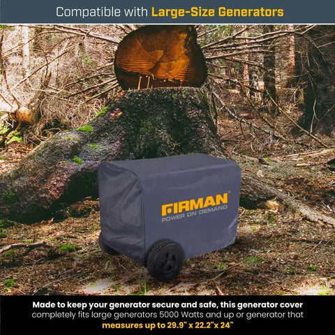 Heavy Duty Large Portable Generator Cover Premium Waterproof Vinyl With Double Insulation Drawstring Lock Secures Five Thousand Watt Camp Rig Snug Against Nasty Weather And Sun Damage