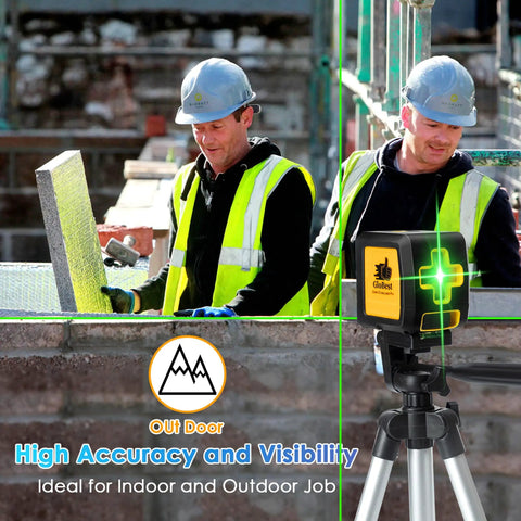 Construction workers using Self Leveling Laser Level 100ft Green Cross Line Two Line Laser For Construction And Picture Hanging IP54