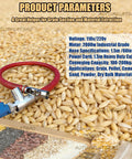 Heavy Duty 1.5m Grain Auger Conveyor With Flexible Hose 2000W High Torque Motor shown on pile of grains