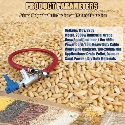Powerful 2000W Electric Grain Auger Conveyor One And A Half Meter Portable Heavy Duty Spiral Feeder details on grain