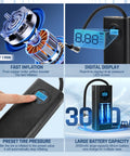 Cordless Tire Inflator Air Compressor For Cars Bikes Motorcycles And Balls Portable Rechargeable Mini Pump with LED Display