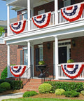 Patriotic Outdoor Pleated Fan Flags 1.5x3 Feet Stars And Stripes Banner 4 Pack for Fourth of July Decor on Porch or Deck