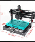 Professional Desktop Cnc Router 3020 Plus Featuring 500W Grbl Milling Engraving Machine for Wood Projects with dimensions.