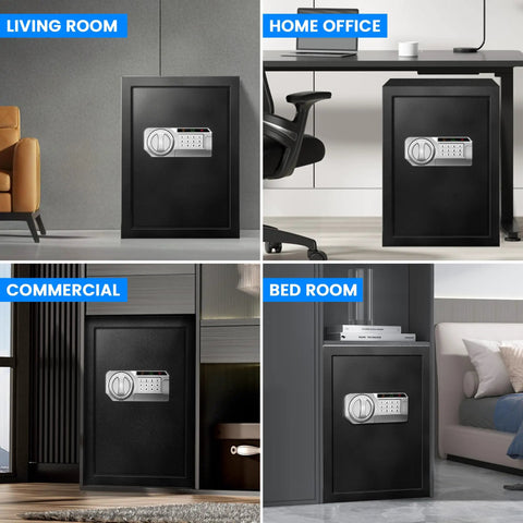 2.5 Cu Ft Steel Digital Safe Box For Home And Office Security with LED Light in various settings