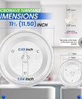 Diagram showing dimensions of 11.5 Inch Microwave Plate Replacement WB49X10224 Fits Most Turntables with coupler details.